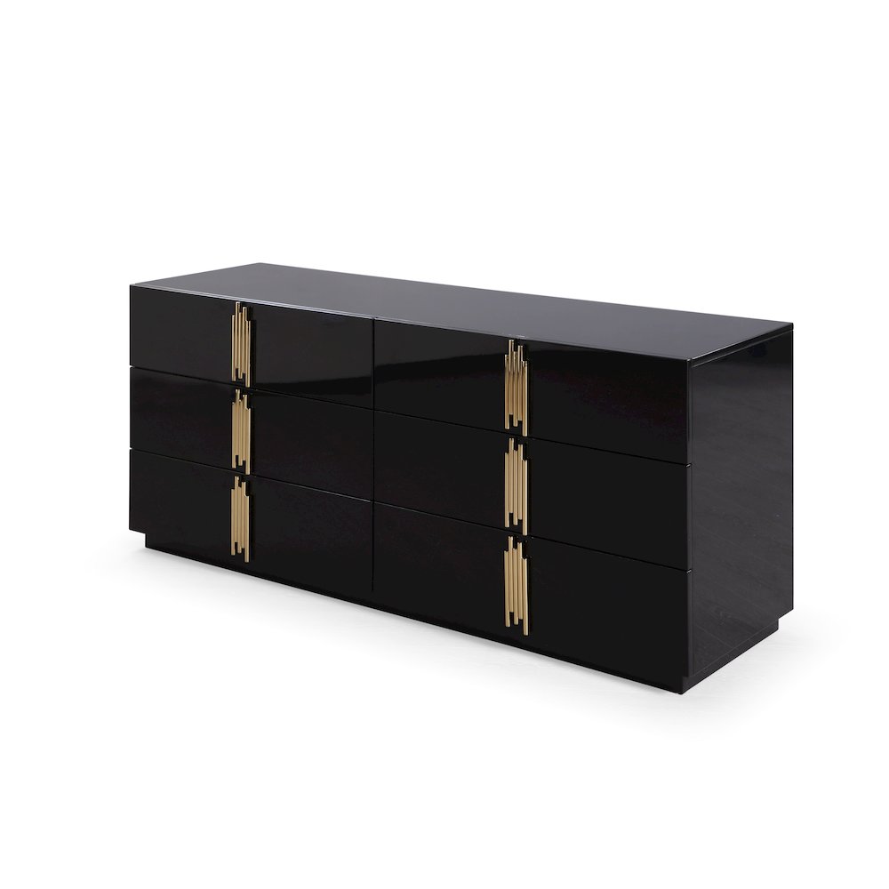 Modrest Token - Modern Black + Gold Wide Dresser. Picture 2