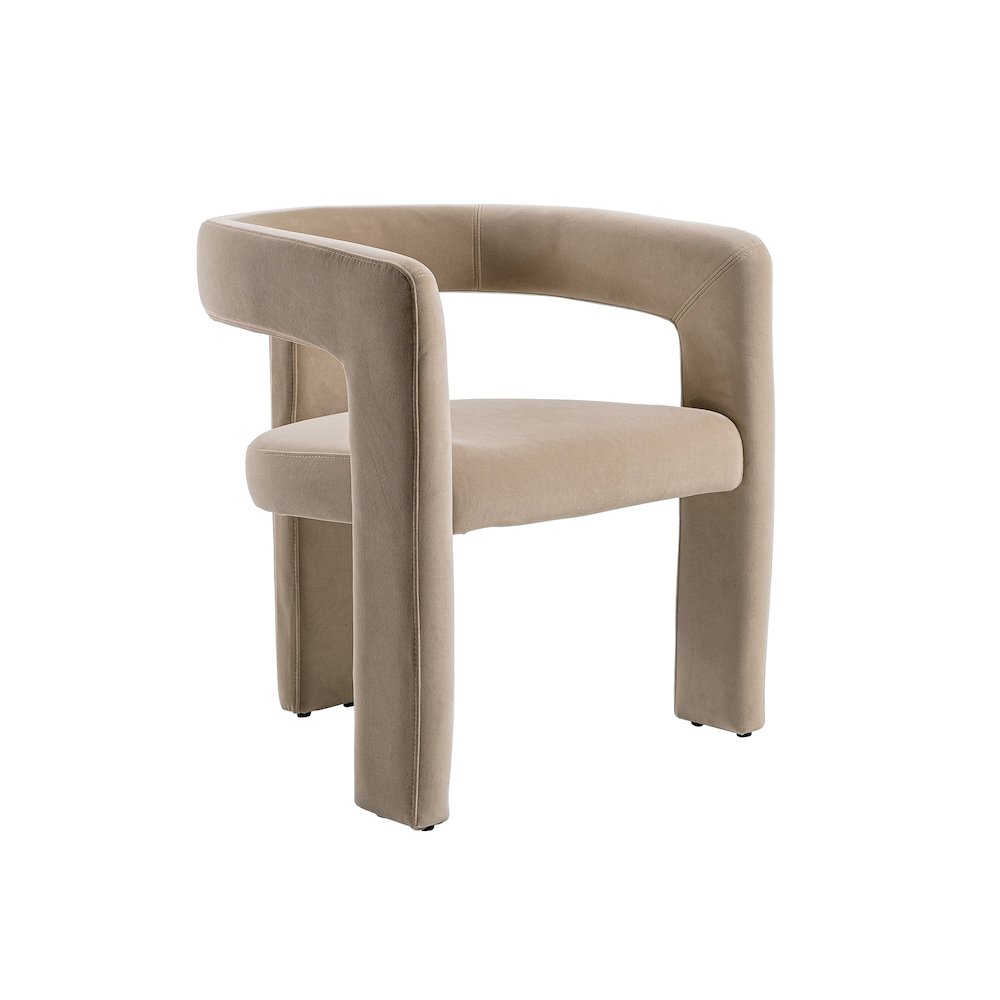 Modrest Cherish - Modern Beige Fabric Dining Chair. Picture 4