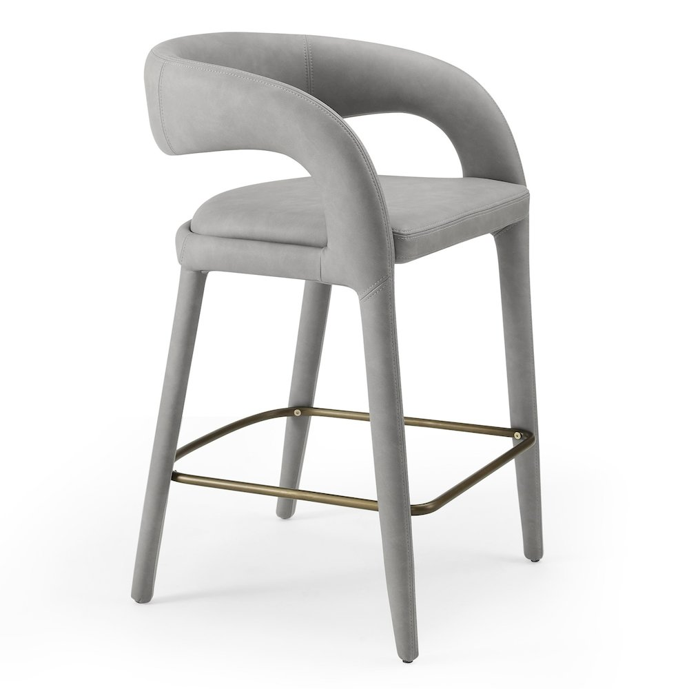 Faerron - Modern Grey Leatherette Counter Chair. Picture 1