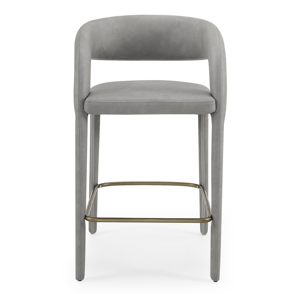 Faerron - Modern Grey Leatherette Counter Chair. Picture 2