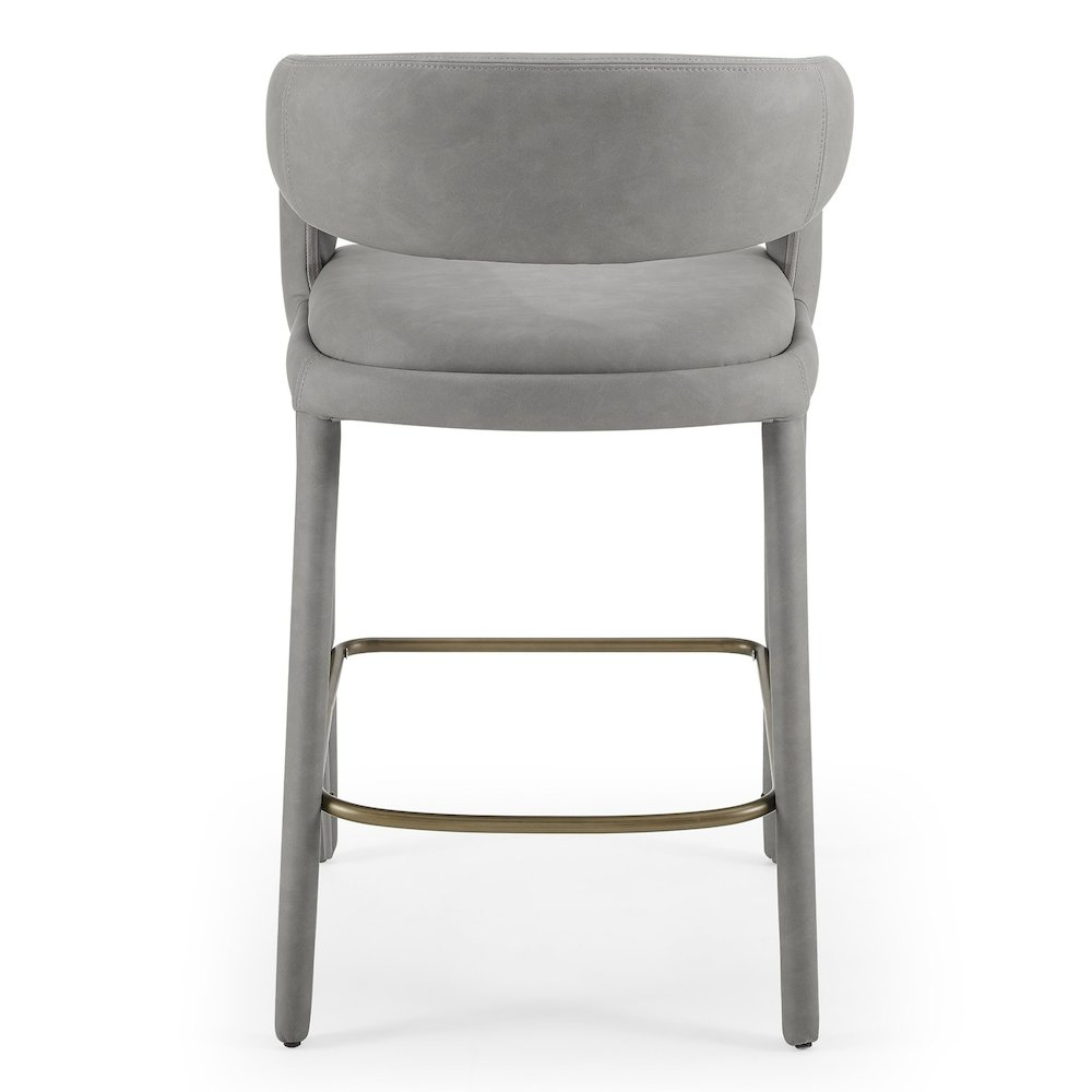 Faerron - Modern Grey Leatherette Counter Chair. Picture 4