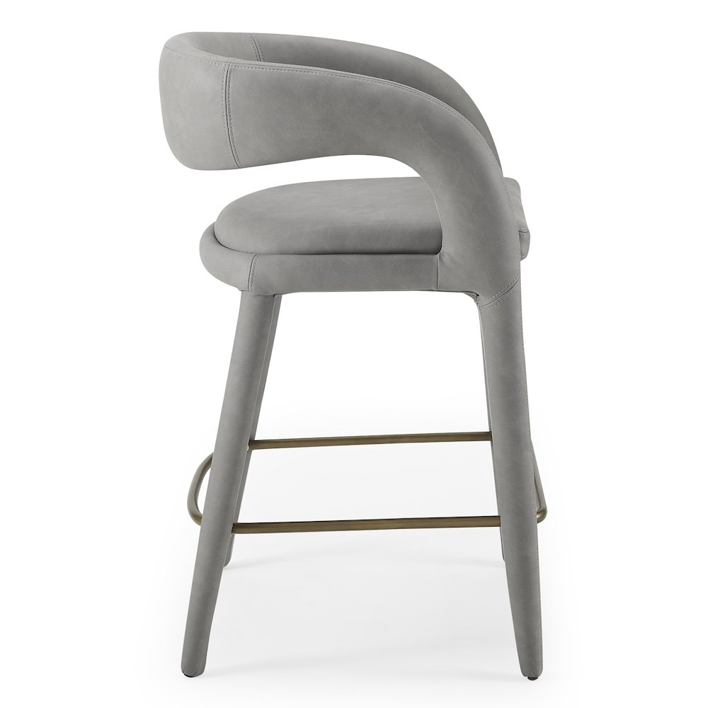 Faerron - Modern Grey Leatherette Counter Chair. Picture 3