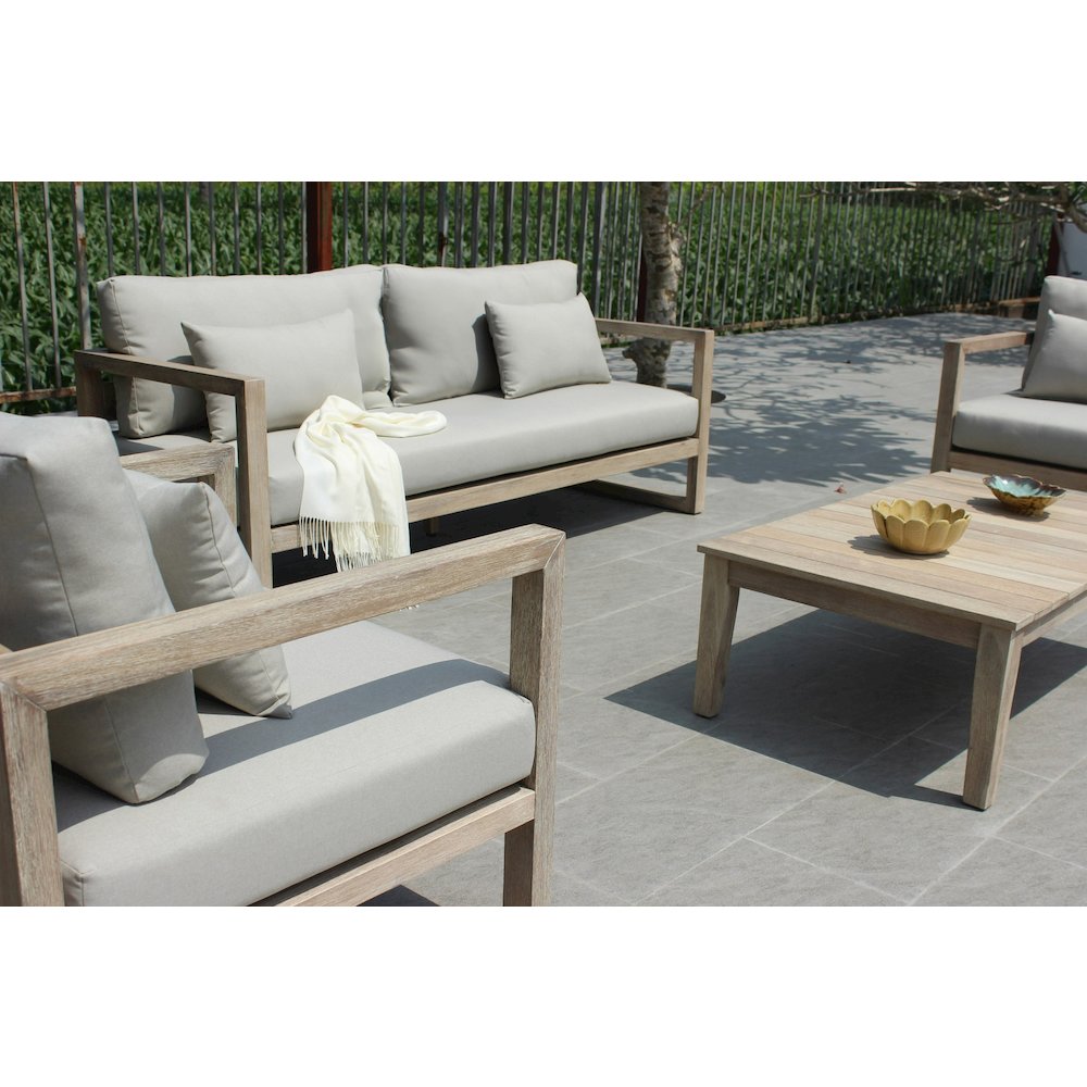 Calm - Outdoor Grey Acacia Sofa Set. Picture 2