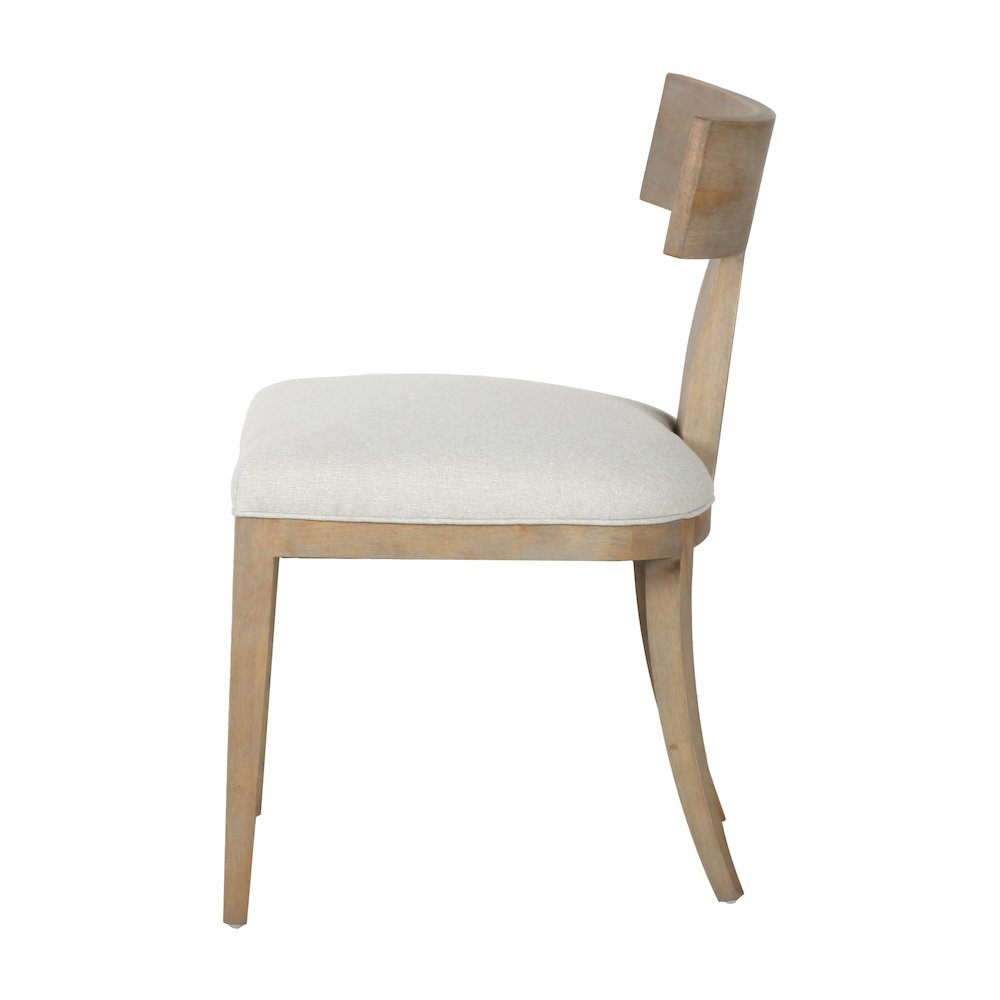 Fabien - Mid-Century Modern Beige Linen Wood Dining Chair (Set of 2). Picture 3