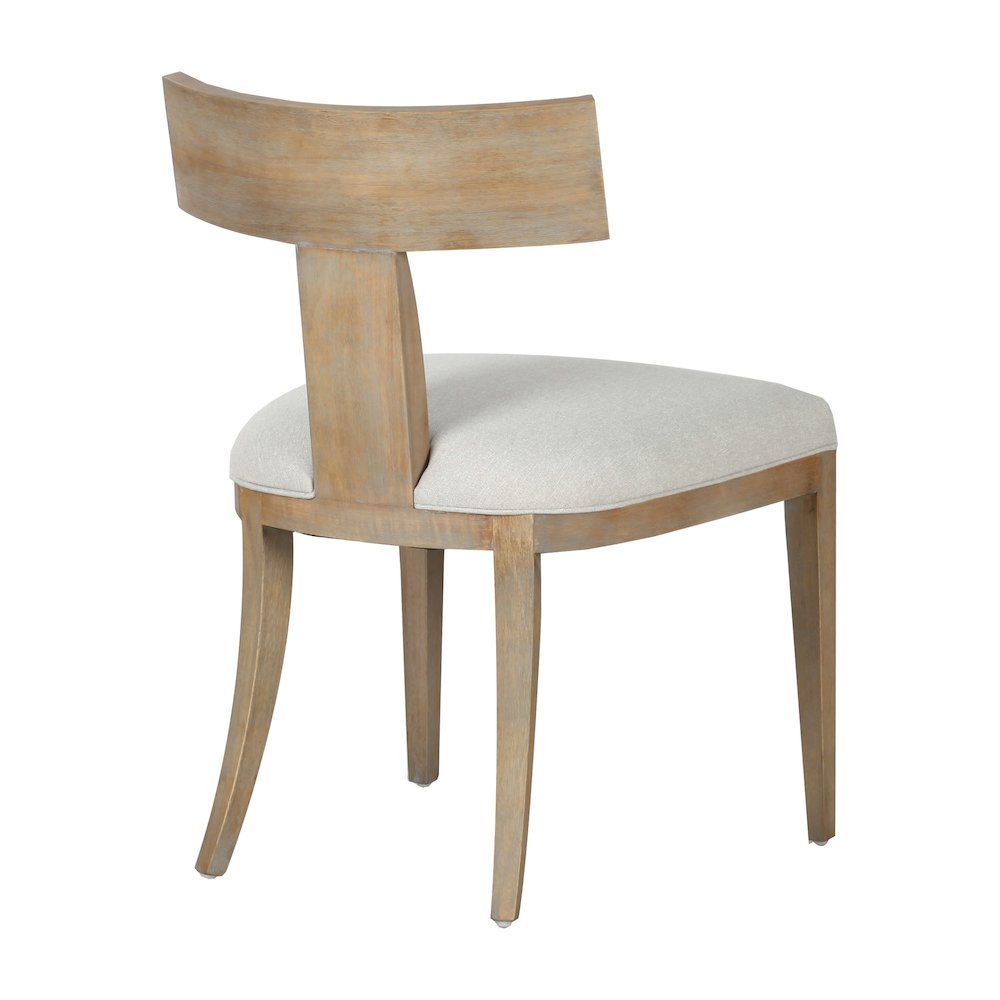 Fabien - Mid-Century Modern Beige Linen Wood Dining Chair (Set of 2). Picture 4