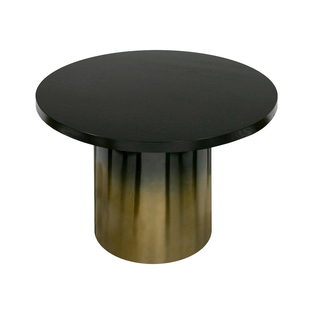 Modrest Elmira - Glam Black Ash + Gradient Stainless Steel Round Dining Table. Picture 10
