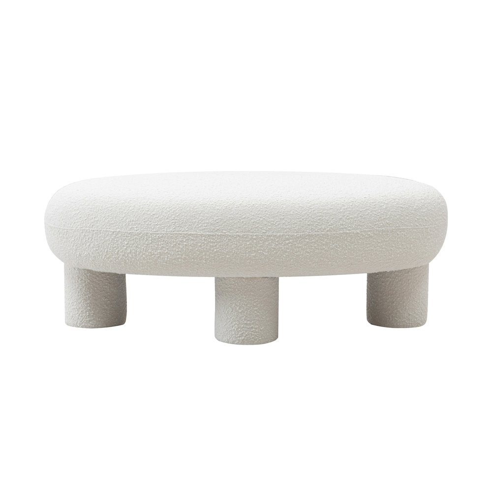 Modrest Gaynes - Modern Off-White Fabric Bench. Picture 1