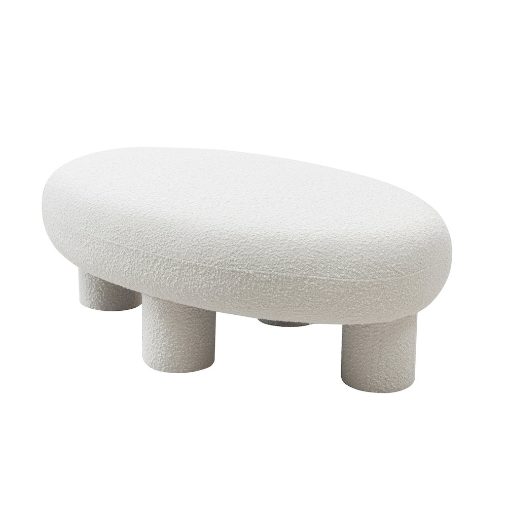 Modrest Gaynes - Modern Off-White Fabric Bench. Picture 3