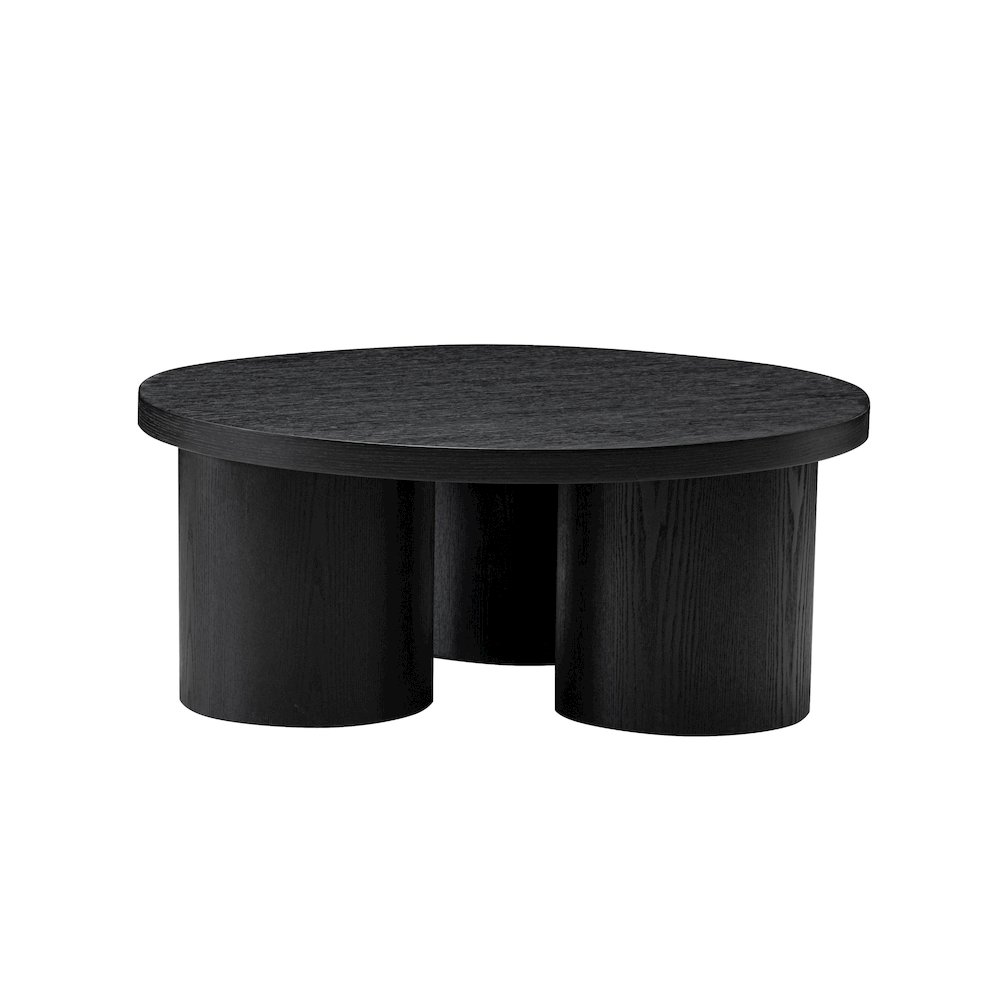 Modrest Babson - Modern Black Oak Round Coffee Table. Picture 2