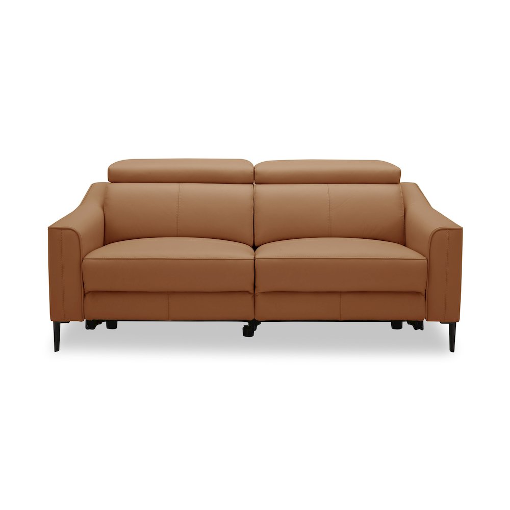Divani Casa Eden - Modern Camel Leather Sofa With 2 Recliners. Picture 1