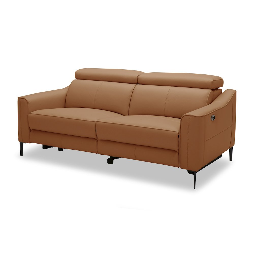 Divani Casa Eden - Modern Camel Leather Sofa With 2 Recliners. Picture 2