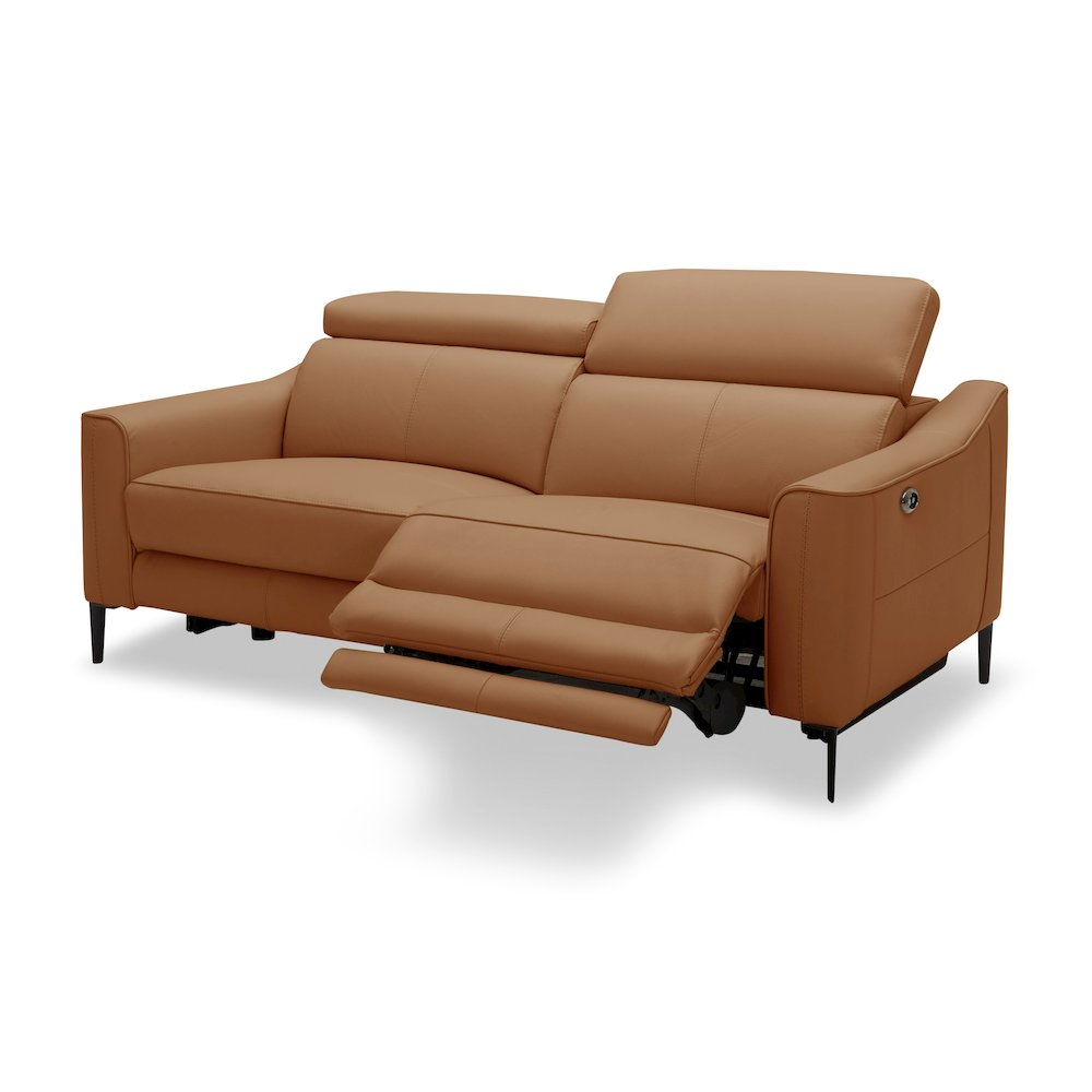 Divani Casa Eden - Modern Camel Leather Sofa With 2 Recliners. Picture 3