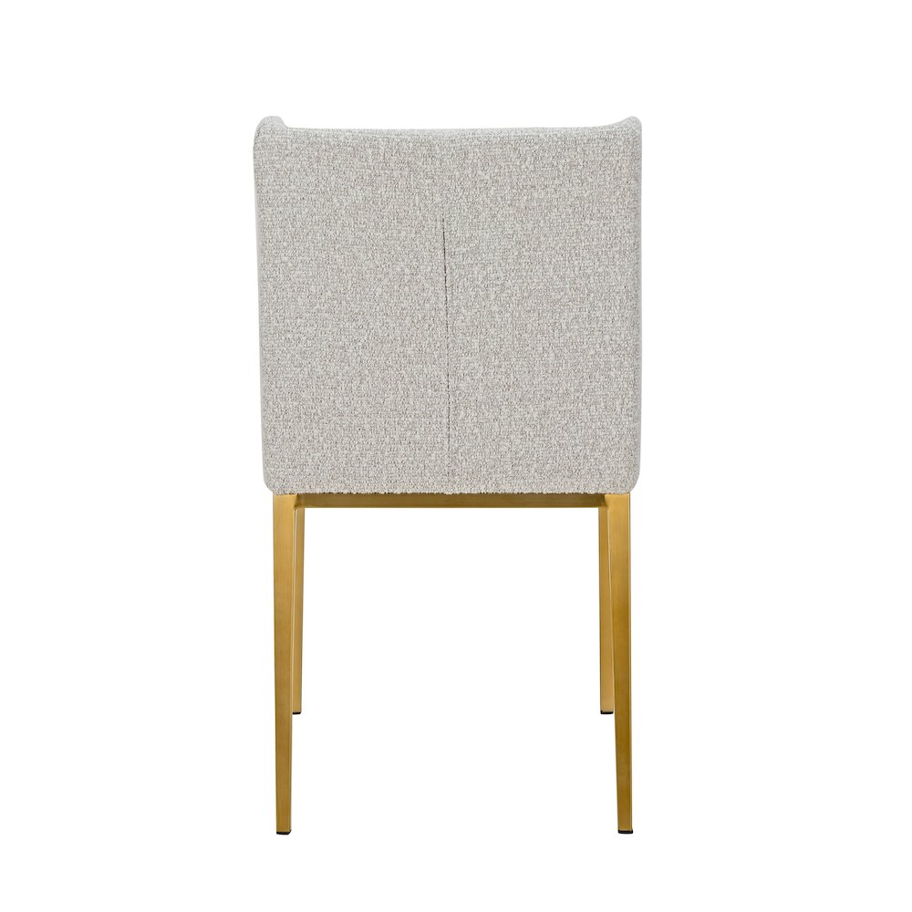 Modrest Mimi  - Modern Light Grey Fabric + Antique Brass Dining Chair (Set of 2). Picture 3