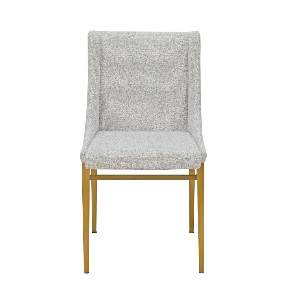Modrest Mimi  - Modern Light Grey Fabric + Antique Brass Dining Chair (Set of 2). Picture 2