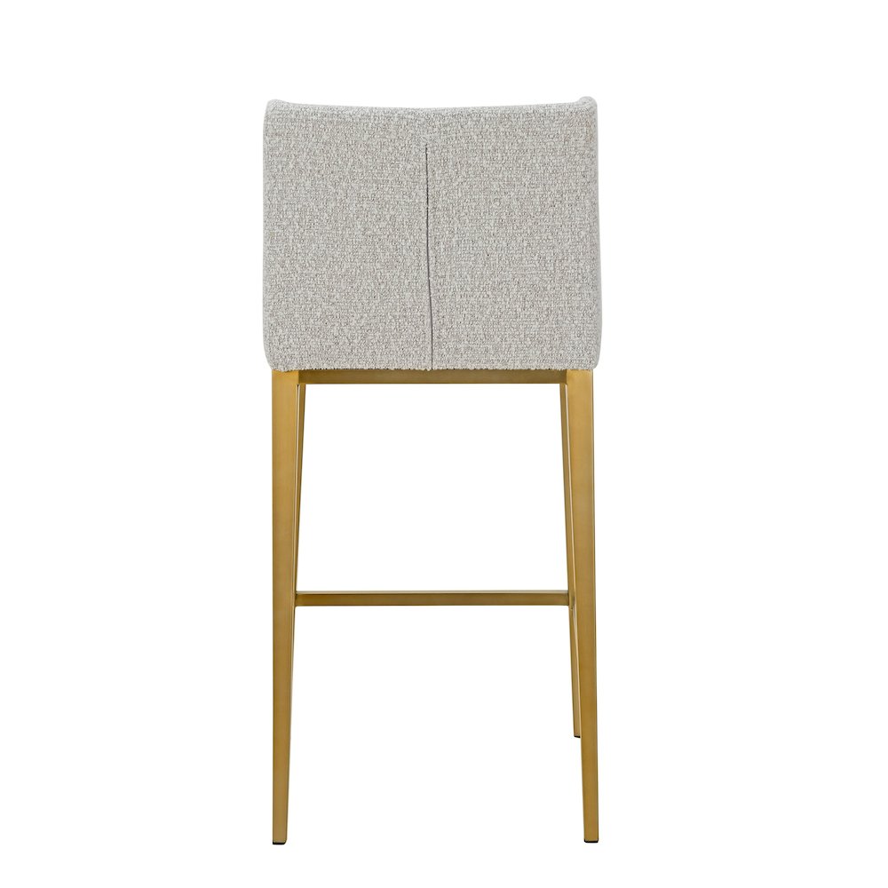 Modrest Mimi - Modern Light Grey Fabric + Antique Brass Counter Stool (Set of 2). Picture 3