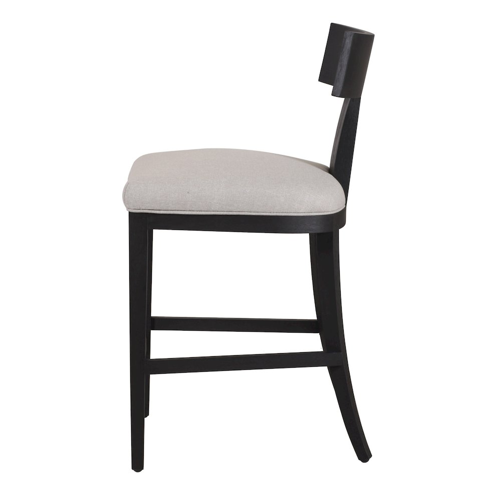 Modrest Fabien - Mid-Century Modern Beige Linen + Black Walnut Counter Chair. Picture 3