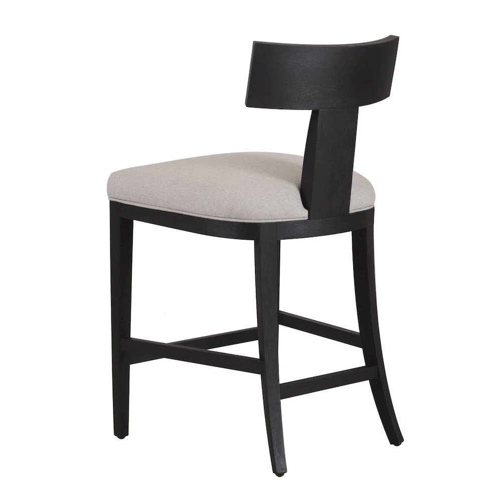 Modrest Fabien - Mid-Century Modern Beige Linen + Black Walnut Counter Chair. Picture 4