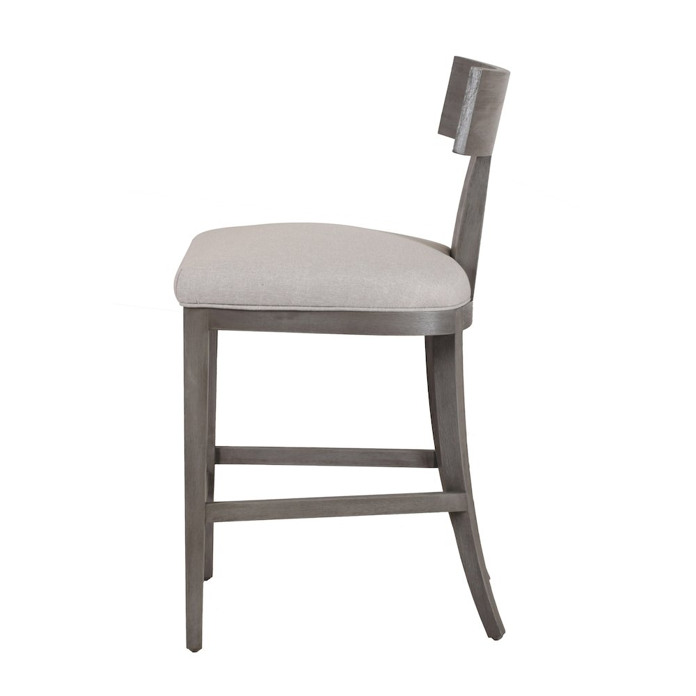 Modrest Fabien - Mid-Century Modern Beige Linen + Grey Wash Counter Chair. Picture 3