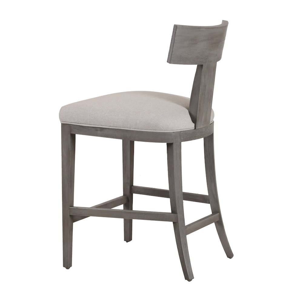 Modrest Fabien - Mid-Century Modern Beige Linen + Grey Wash Counter Chair. Picture 4