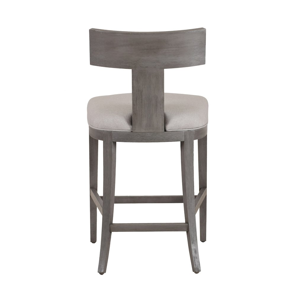 Modrest Fabien - Mid-Century Modern Beige Linen + Grey Wash Counter Chair. Picture 5