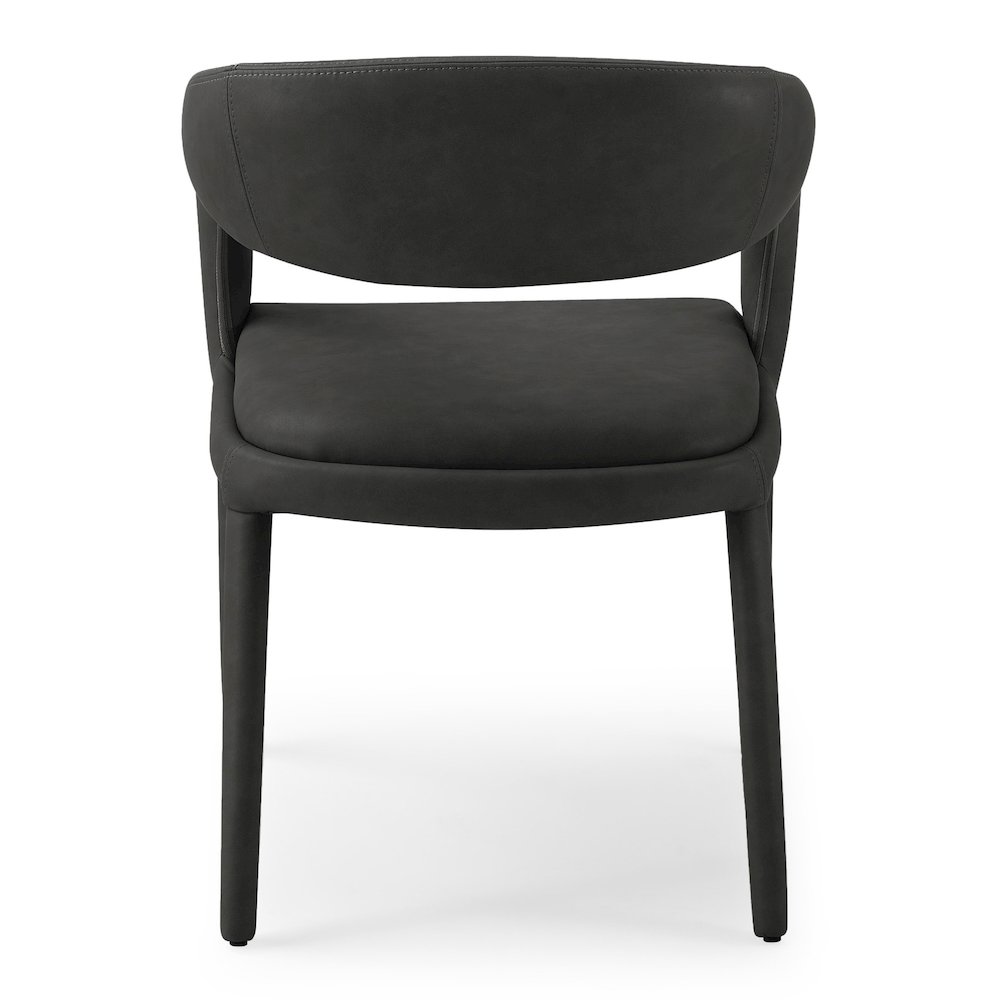 Faerron - Modern Black Leatherette Dining Chair. Picture 3