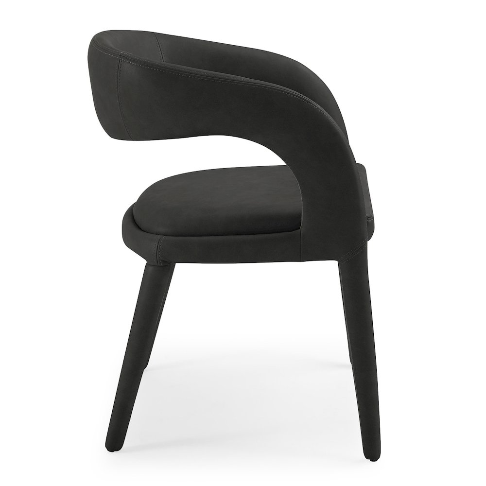 Faerron - Modern Black Leatherette Dining Chair. Picture 4