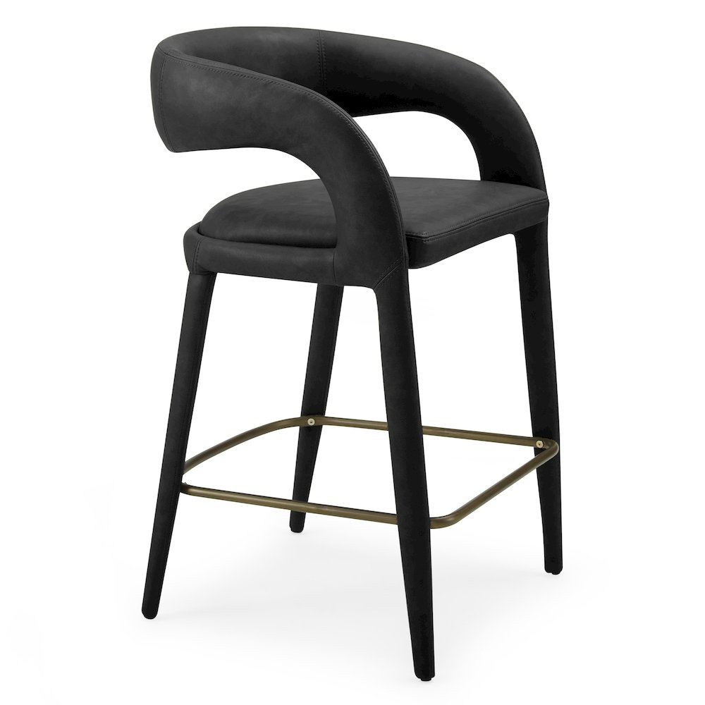 Faerron - Modern Black Leatherette Counter Chair. Picture 1