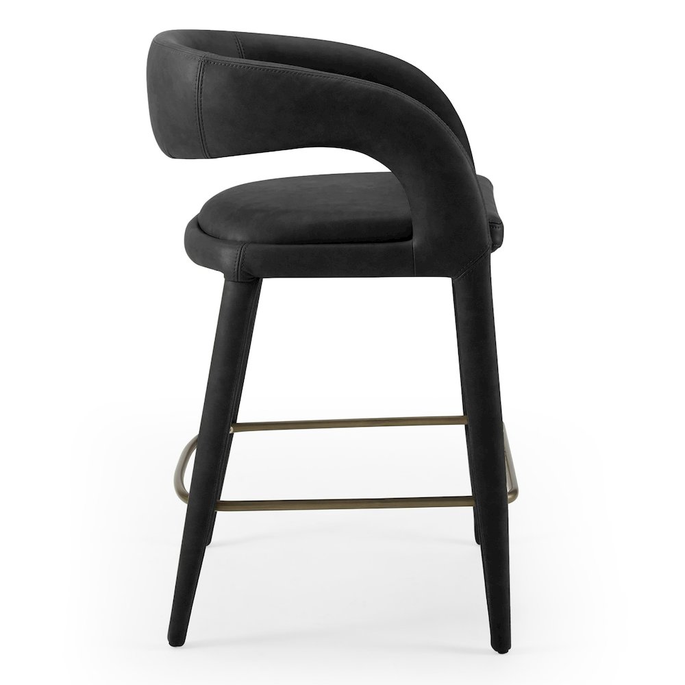 Faerron - Modern Black Leatherette Counter Chair. Picture 3