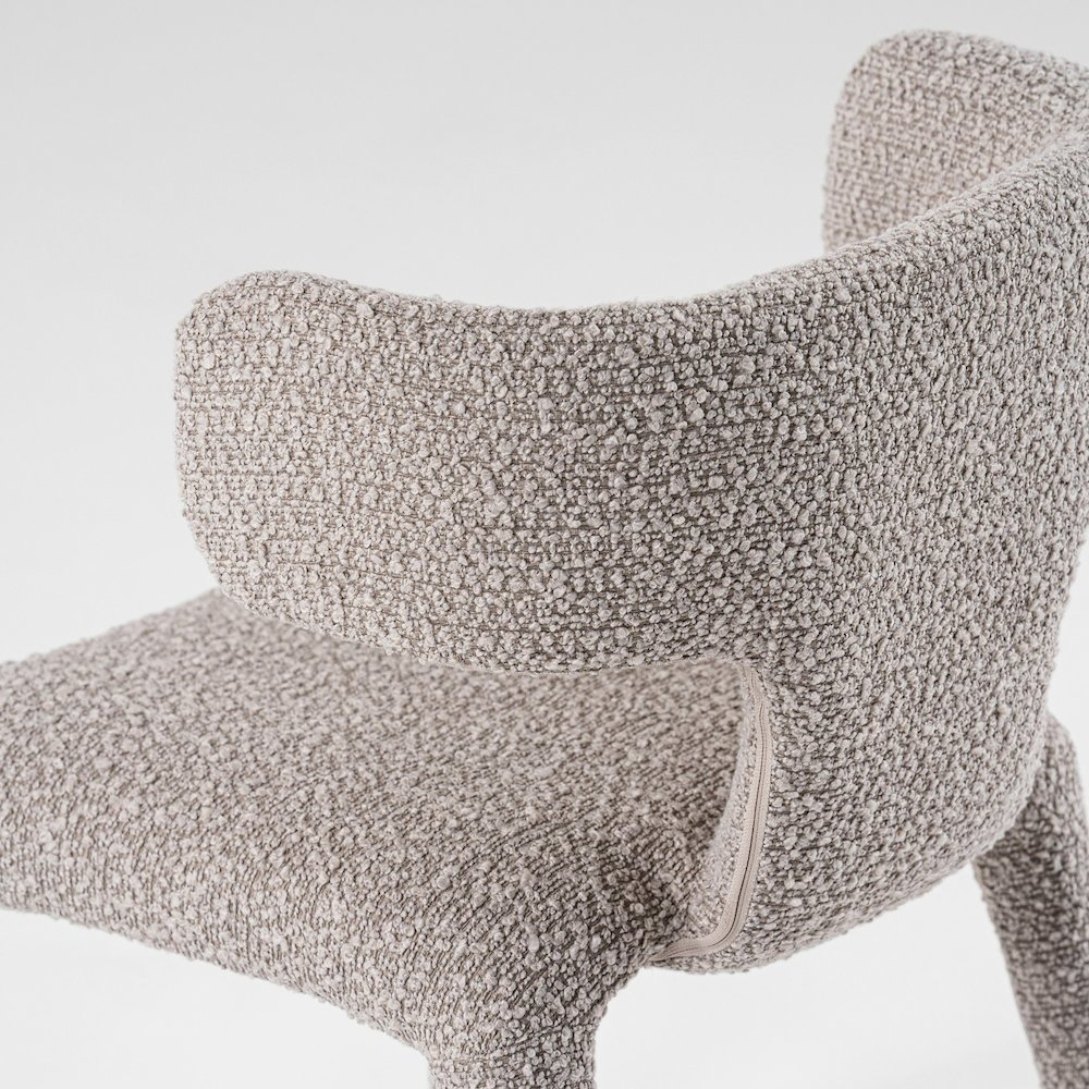 Saehee - Modern Light Grey Fabric Dining Chair. Picture 4