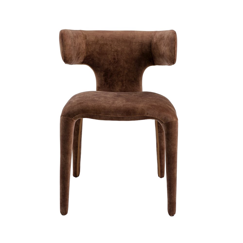 Modrest Saehee - Modern Camel Velvet Fabric Dining Chair. Picture 3