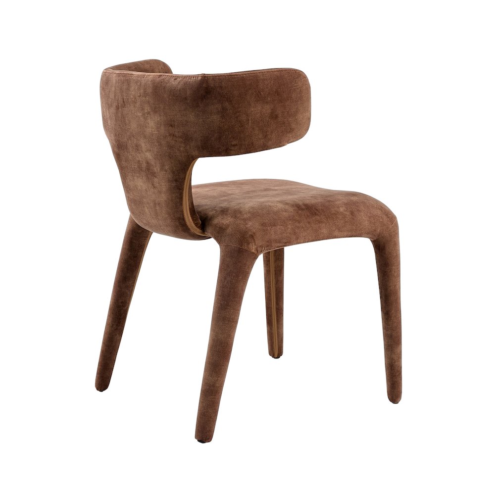 Modrest Saehee - Modern Camel Velvet Fabric Dining Chair. Picture 5