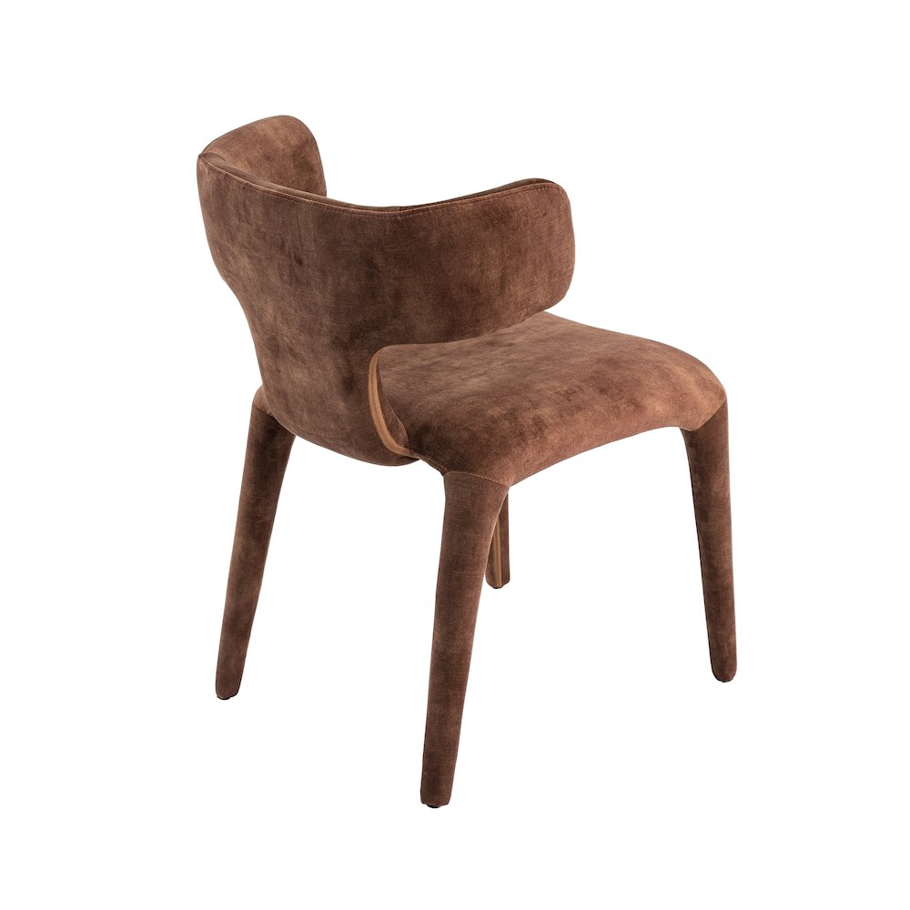 Modrest Saehee - Modern Camel Velvet Fabric Dining Chair. Picture 8
