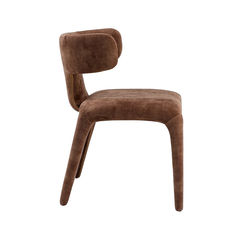 Modrest Saehee - Modern Camel Velvet Fabric Dining Chair. Picture 13