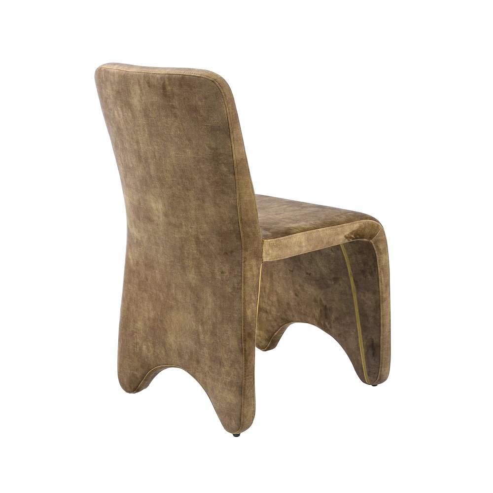 Modrest Ditka - Modern Camel Velvet Dining Chair (Set of 2). Picture 8