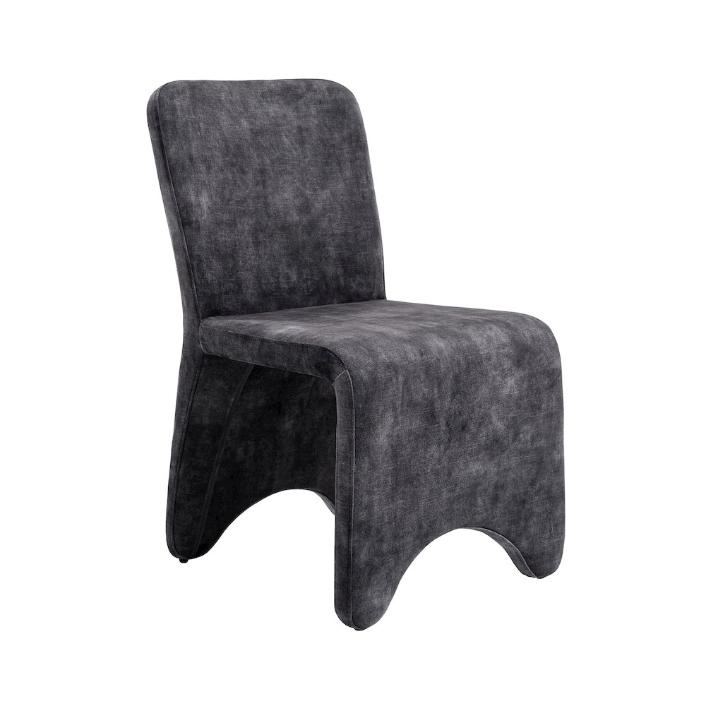 Modrest Ditka - Modern Grey Velvet Dining Chair (Set of 2). Picture 7