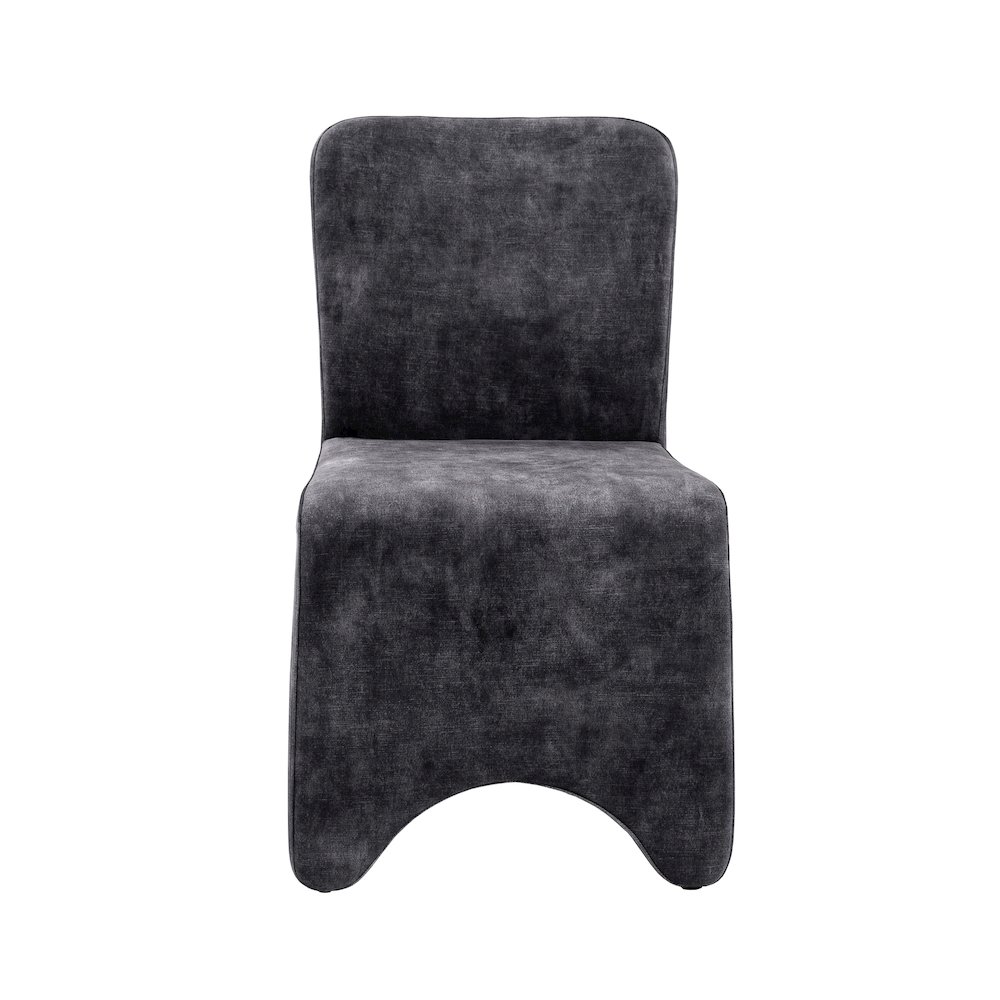 Modrest Ditka - Modern Grey Velvet Dining Chair (Set of 2). Picture 6