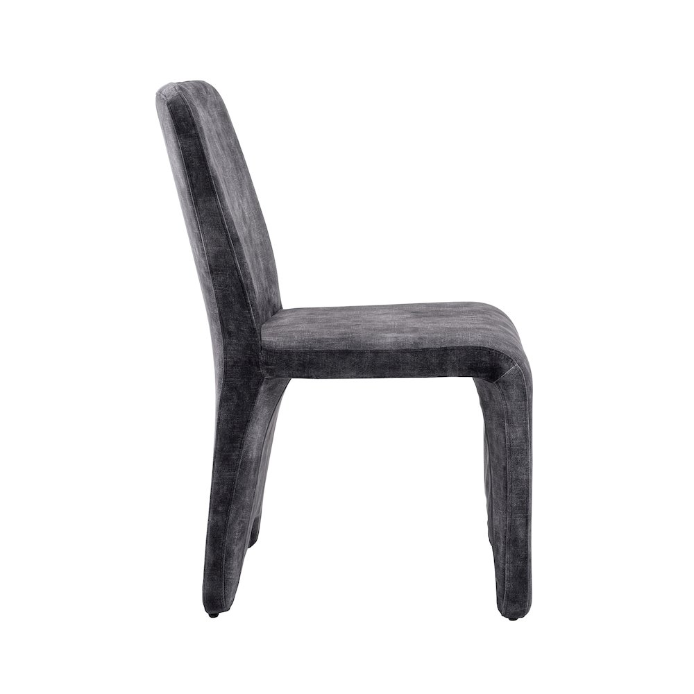 Modrest Ditka - Modern Grey Velvet Dining Chair (Set of 2). Picture 9