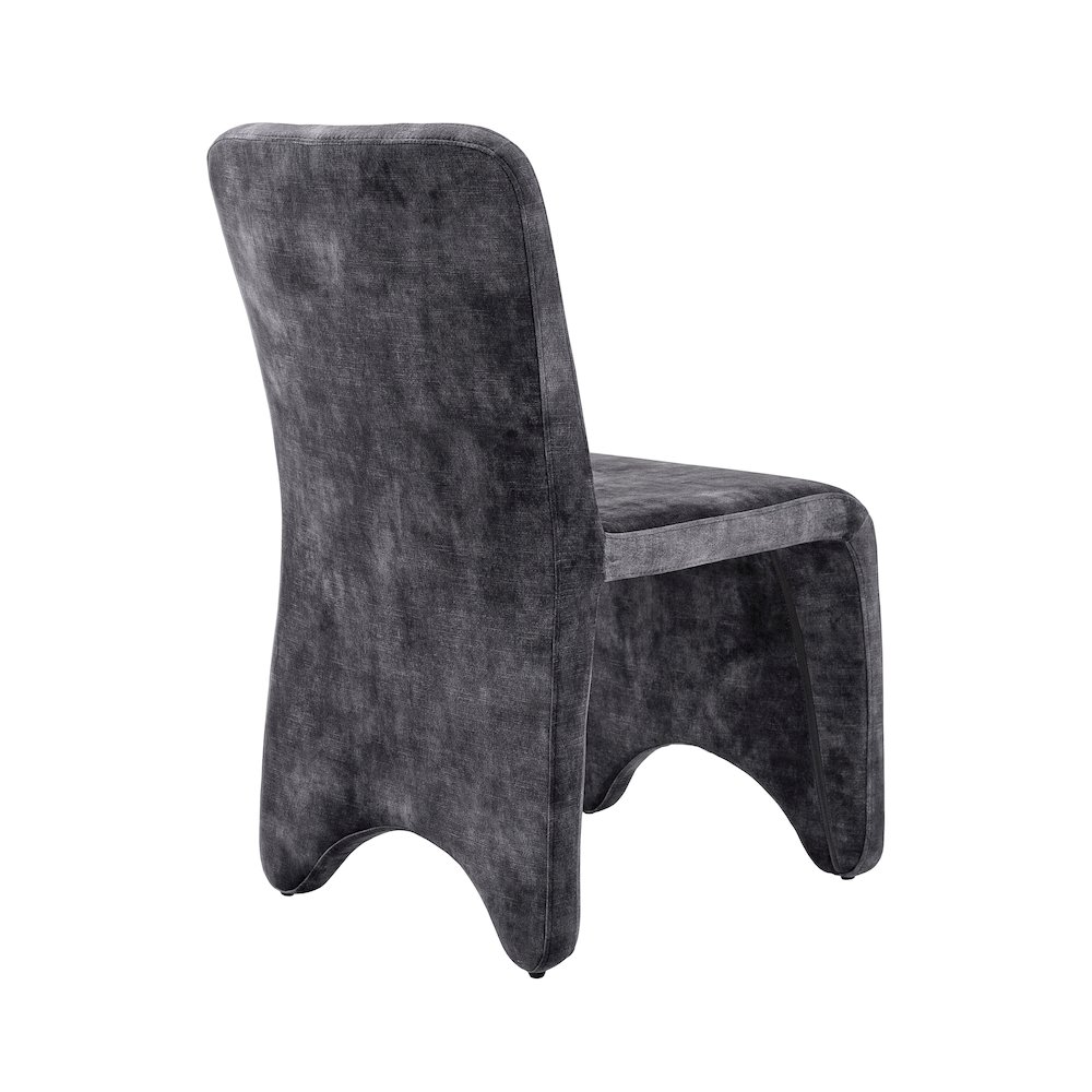 Modrest Ditka - Modern Grey Velvet Dining Chair (Set of 2). Picture 8