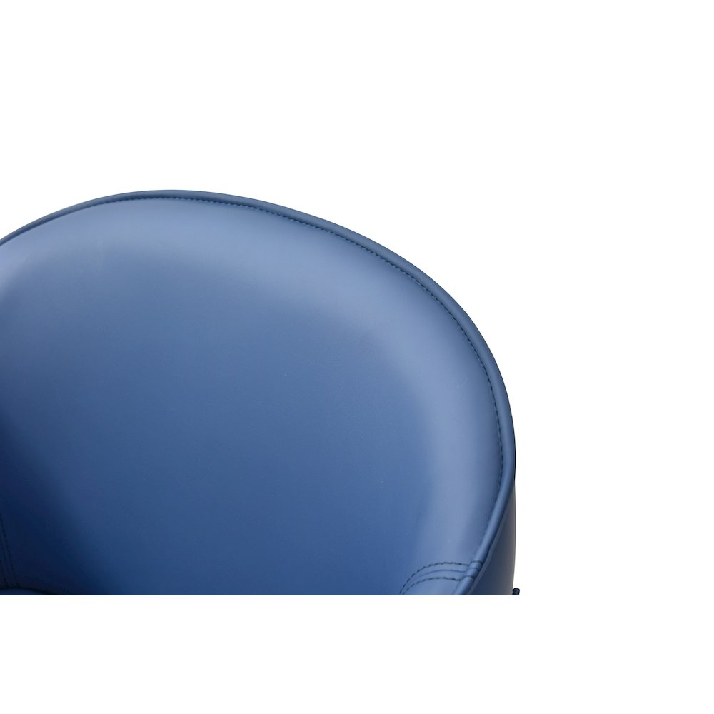 Modrest Calderon - Modern Blue & Beige Vegan Leather Counter Chair. Picture 6