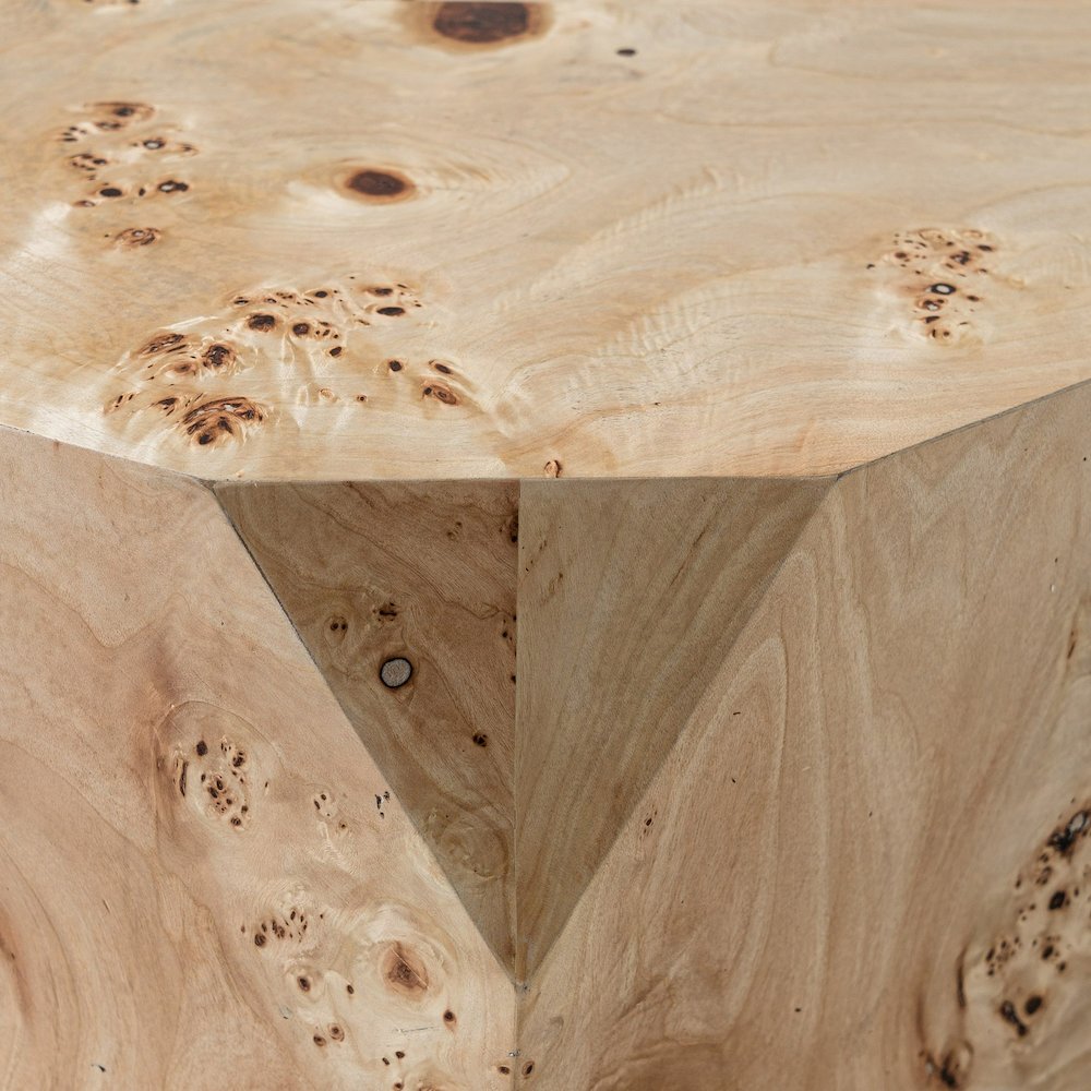 July - Modern Mapa Burl Round Coffee Table. Picture 3