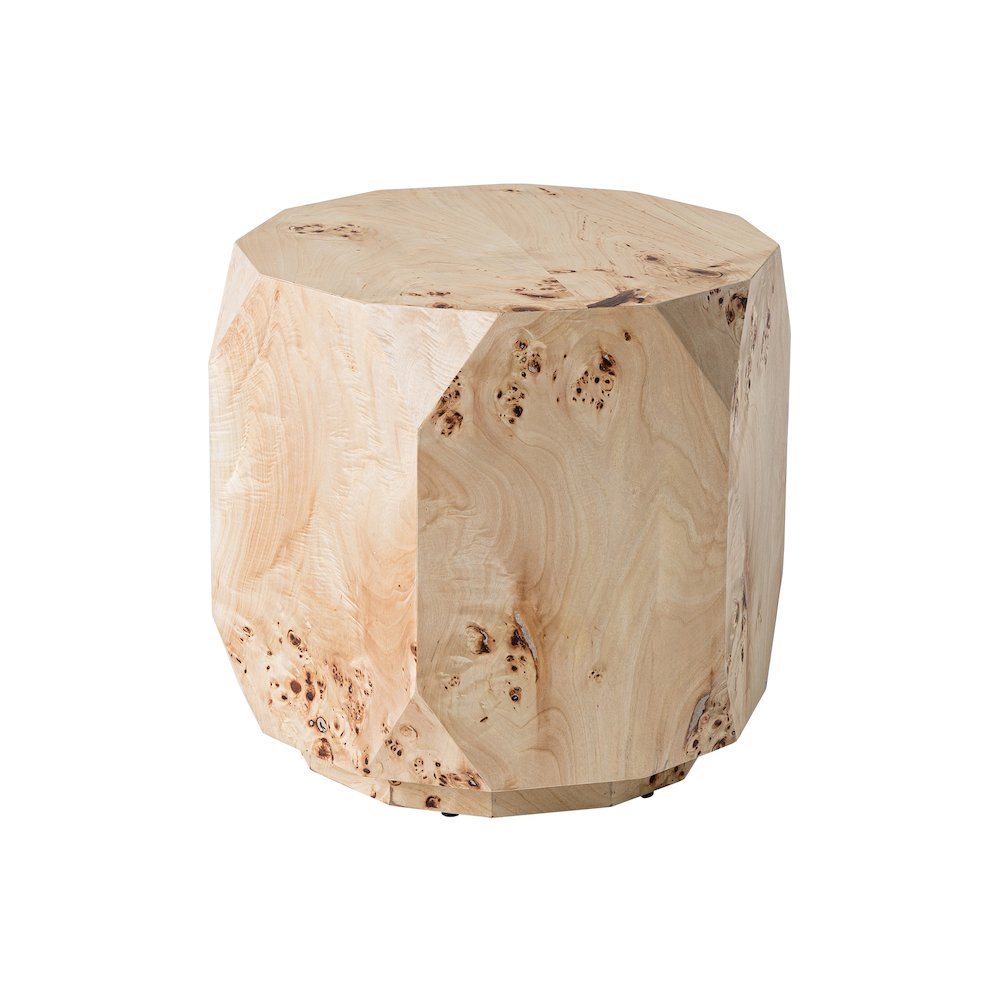 Modrest July - Modern Mapa Burl Round End Table. Picture 1