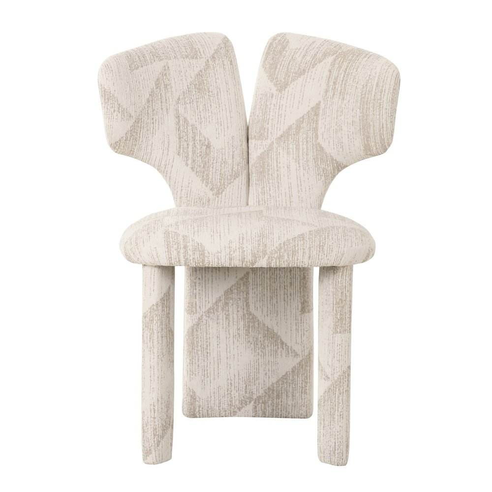 Modrest Masuda - Modern Beige Pattern Fabric Dining Chair (Set of 2). Picture 2