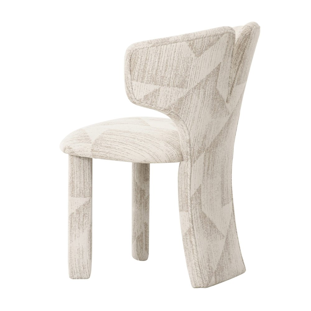 Modrest Masuda - Modern Beige Pattern Fabric Dining Chair (Set of 2). Picture 3