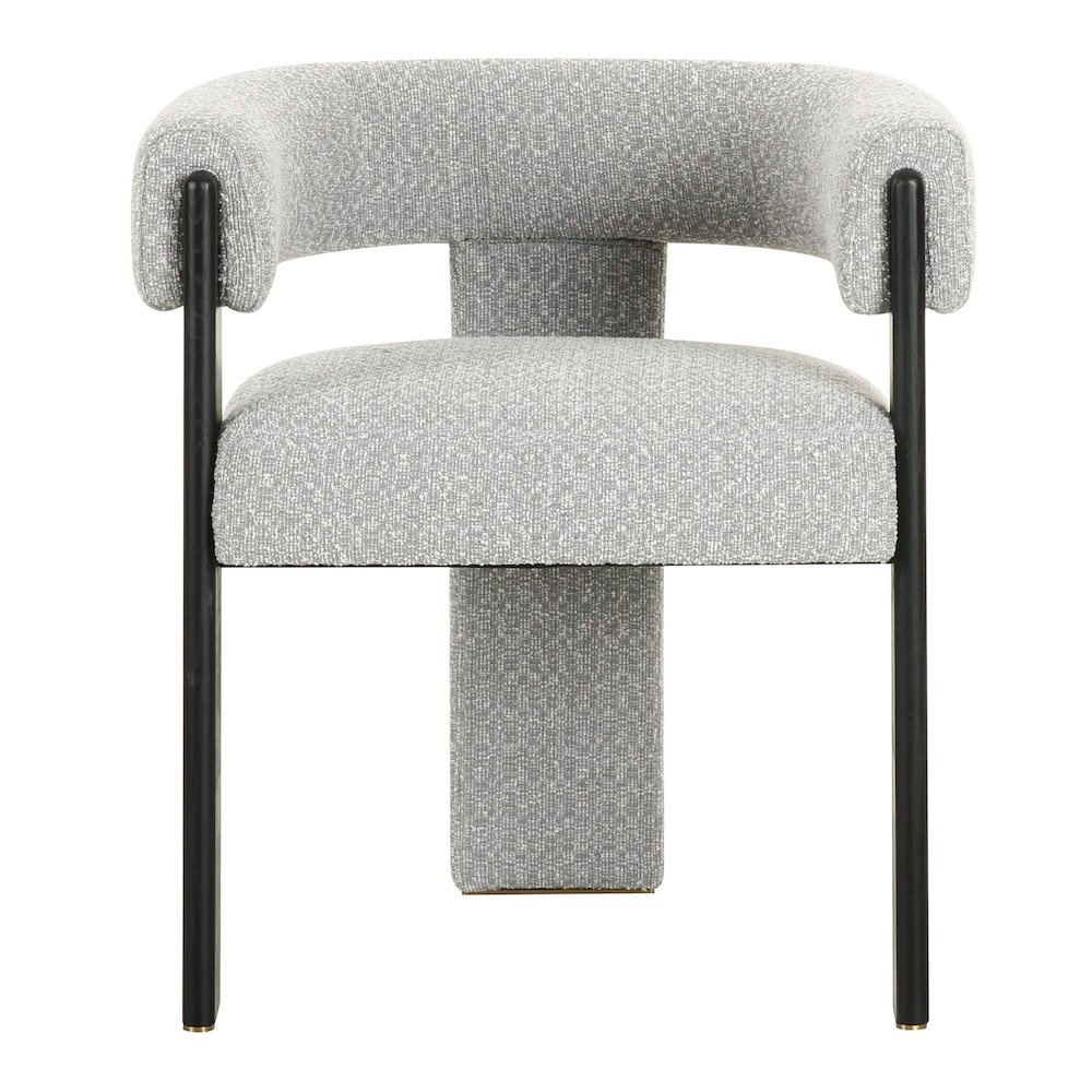 Kenmare - Modern Light Grey Fabric Black Dining Chair. Picture 2
