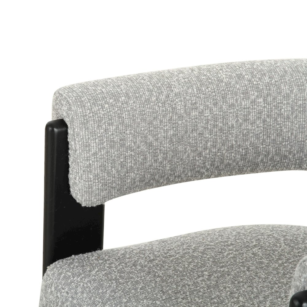 Kenmare - Modern Light Grey Fabric Black Dining Chair. Picture 5