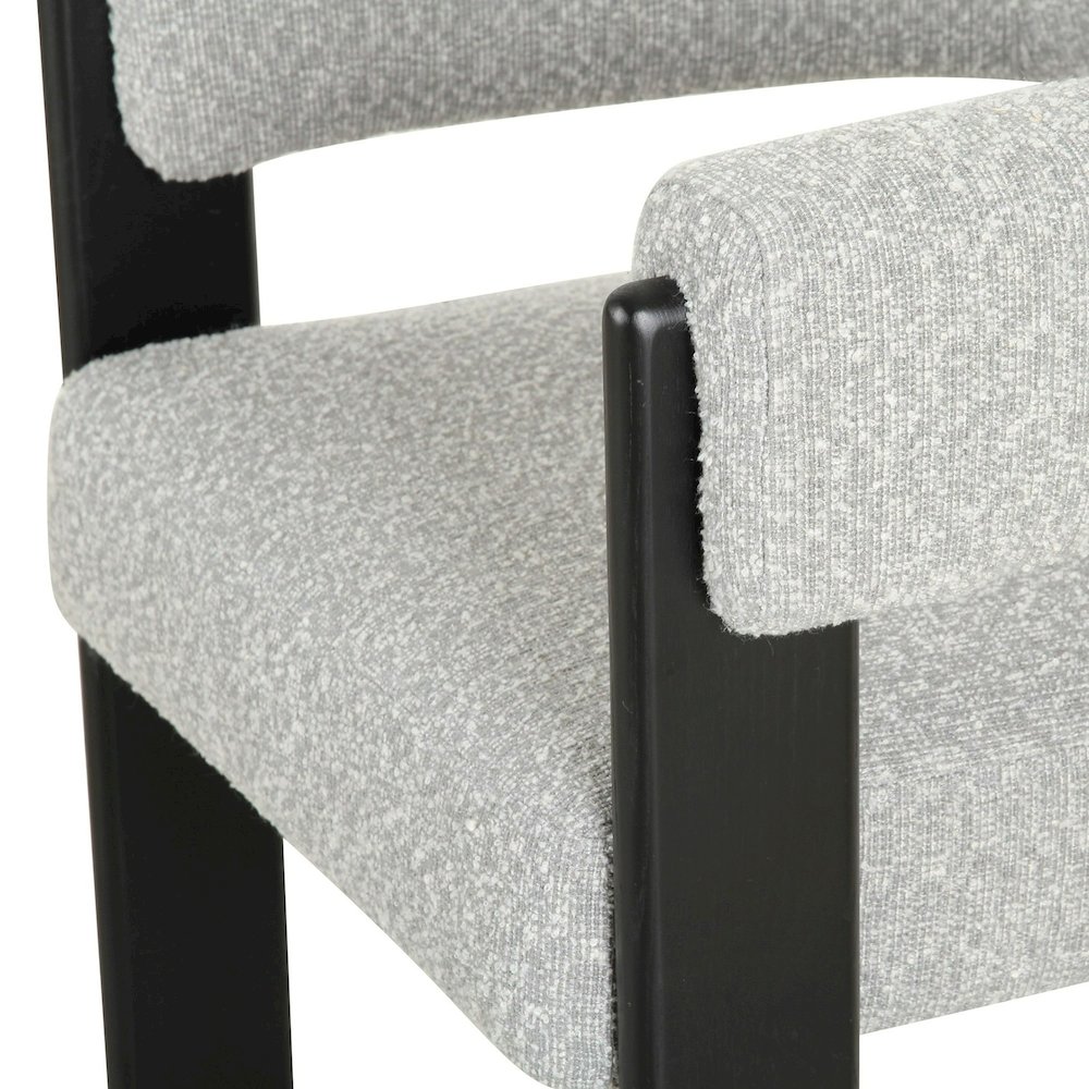 Kenmare - Modern Light Grey Fabric Black Dining Chair. Picture 6