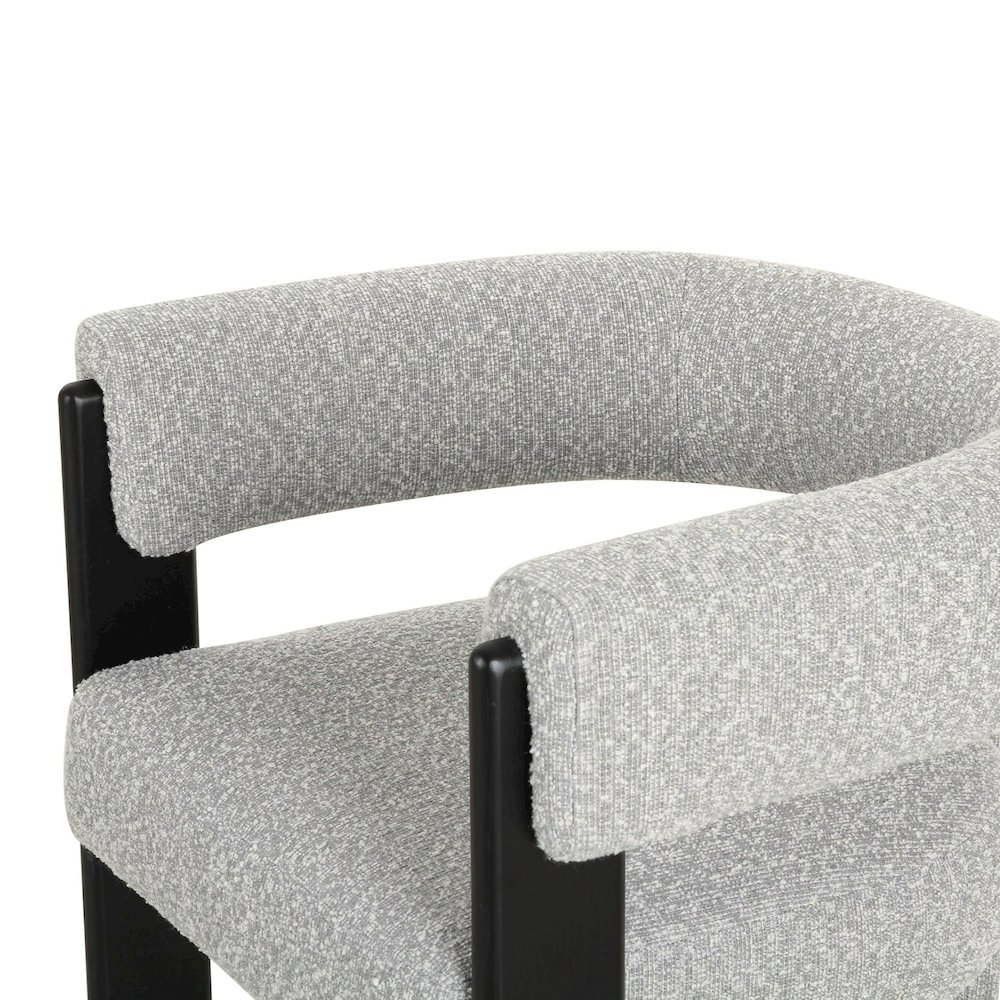 Kenmare - Modern Light Grey Fabric Black Dining Chair. Picture 7