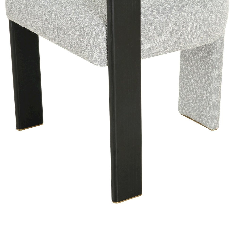 Kenmare - Modern Light Grey Fabric Black Dining Chair. Picture 8