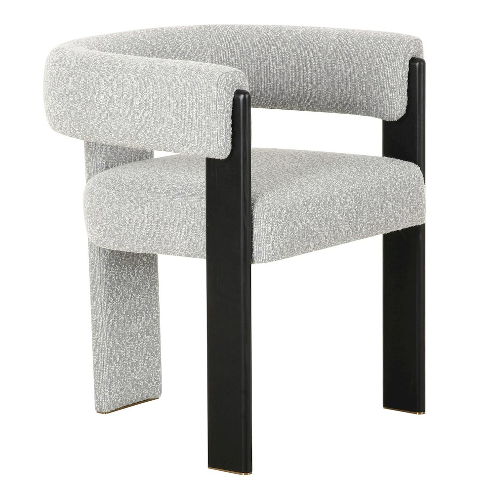 Kenmare - Modern Light Grey Fabric Black Dining Chair. Picture 1