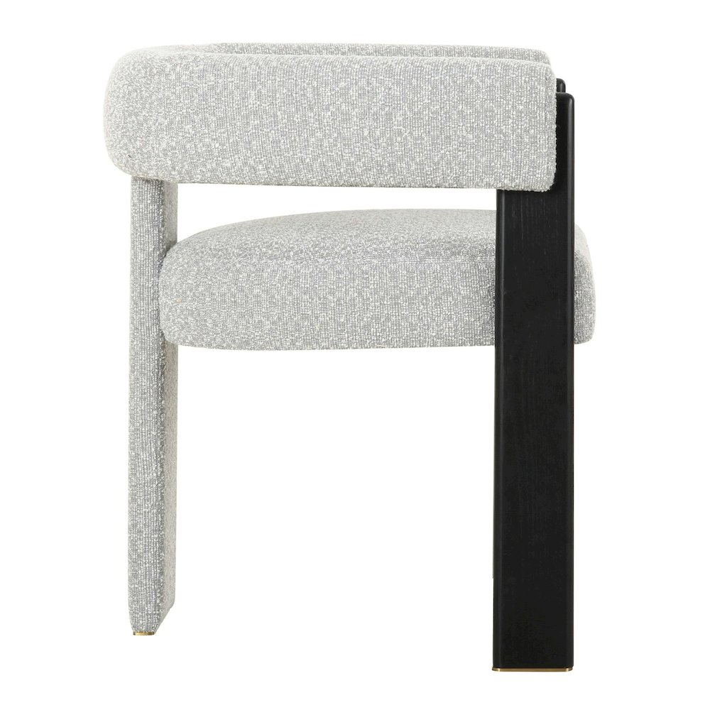Kenmare - Modern Light Grey Fabric Black Dining Chair. Picture 3